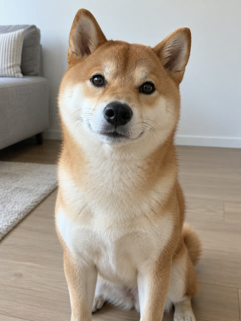 The test photo used for this remake: an AI-generated Shiba Inu, not a real pet